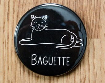 Cat baguette 2.25 inch magnet, cat magnet, animal magnets, cat lover gift, funny cat gifts, cat lady gifts, kitchen magnets, cute magnets