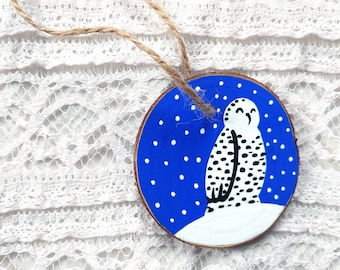 Snowy owl christmas decoration, animal christmas ornaments, cute christmas gifts, snowy owl decoration, nature lover gift, tree decorations