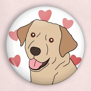 Labrador Retriever 1 inch pin, golden labrador, dog pin, cute pins, dog lover gifts, unique gifts, i love my dog, pet owner gift