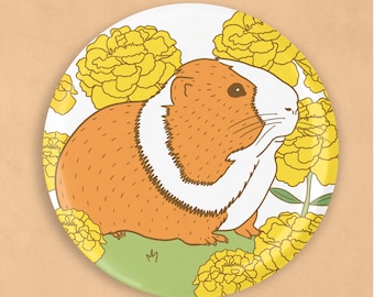 Guinea pig 2.25 inch diameter magnet, guinea pig gifts, guinea pig art, guinea pig lover gifts, animal magnets, kitchen magnets