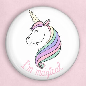 I'm Magical unicorn pin, unicorn gifts, cute pin badge, magical pins, cute gifts, gifts for kids, childrens stocking fillers, made in canada