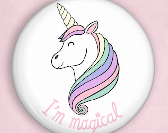 I'm Magical unicorn pin, unicorn gifts, cute pin badge, magical pins, cute gifts, gifts for kids, childrens stocking fillers, made in canada