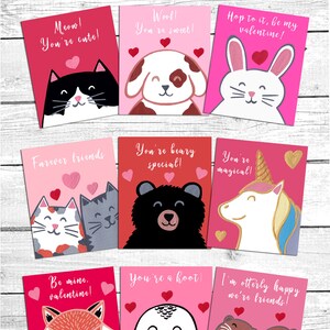 Mini cartes de souhaits à imprimer pour la Saint-Valentin, téléchargement instantané, numérique, carte st-valentin, saint valentin enfants
