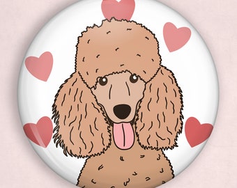 Poodle 1 inch pin, poodle gifts, poodle art, dog lover gift, i love my dog, poodle lover, dog pin, dog pin badge, cute pins, unique gifts