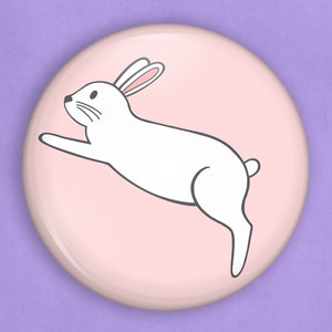 Bunny pin, 1 inch pins, bunny pin badge, cute pins, cute rabbit gifts, stocking stuffers, loot bag fillers, rabbit lover gift