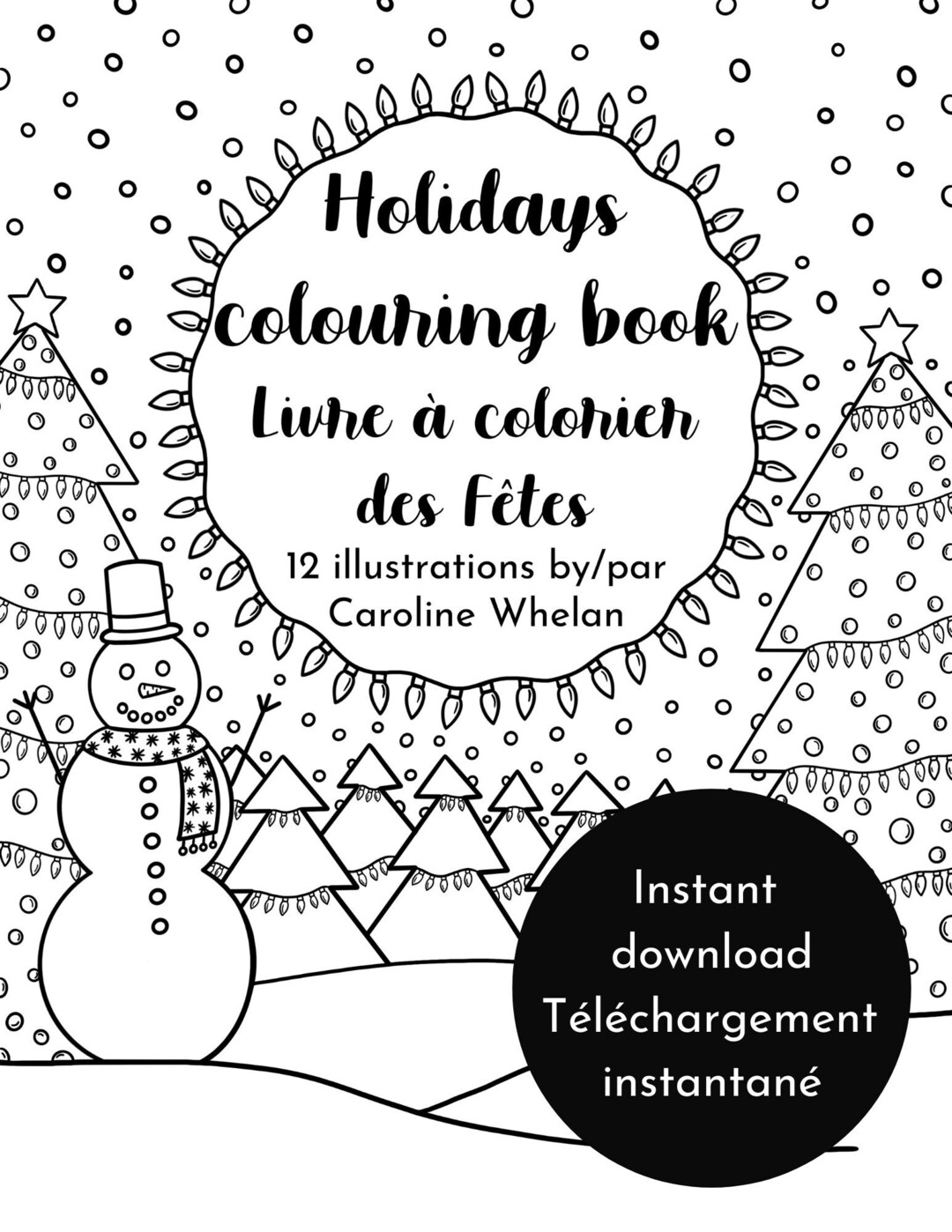 Holidays Coloring Book, Printable Coloring Book, Downloadable Coloring ...