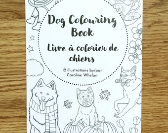 Dog colouring book, dog colouring sheets, dog lover gift, dog owner gift, animal art, cute colouring book, animal colouring pages, dog mom