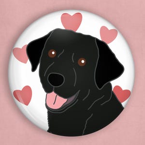 Black Labrador Retriever 1 inch pin, black labrador, dog pin, cute pins, dog lover gifts, unique gifts, i love my dog, pet owner gift
