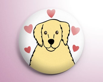 Golden retriever pin, 1 inch pin, golden retriever gifts, golden retriever lover, dog lover gift, dog owner gift, i love my dog
