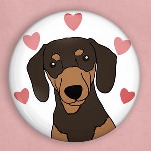 Daschund 1 inch pin, daschund gifts, daschund art, dog lover gift, i love my dog, dog pin, dog pin badge, cute pins, unique gifts