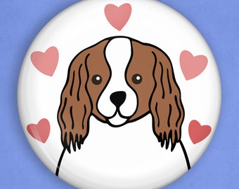 Cavalier King Charles Spaniel pin, 1 inch pin, king charles spaniel gifts, king charles spaniel lover, dog lover gift, dog owner gift
