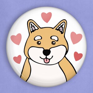 Shiba inu pin, 1 inch pin, shiba inu gifts, shiba inu lover, dog lover gift, dog owner gift, i love my dog, dog pin, dog pin badge