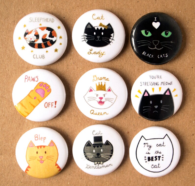 Mon chat est le meilleur chat macaron 1 de diamètre, macaron chat, cadeau chat, badge chat, badge animaux, cat lady, amoureux chat image 5