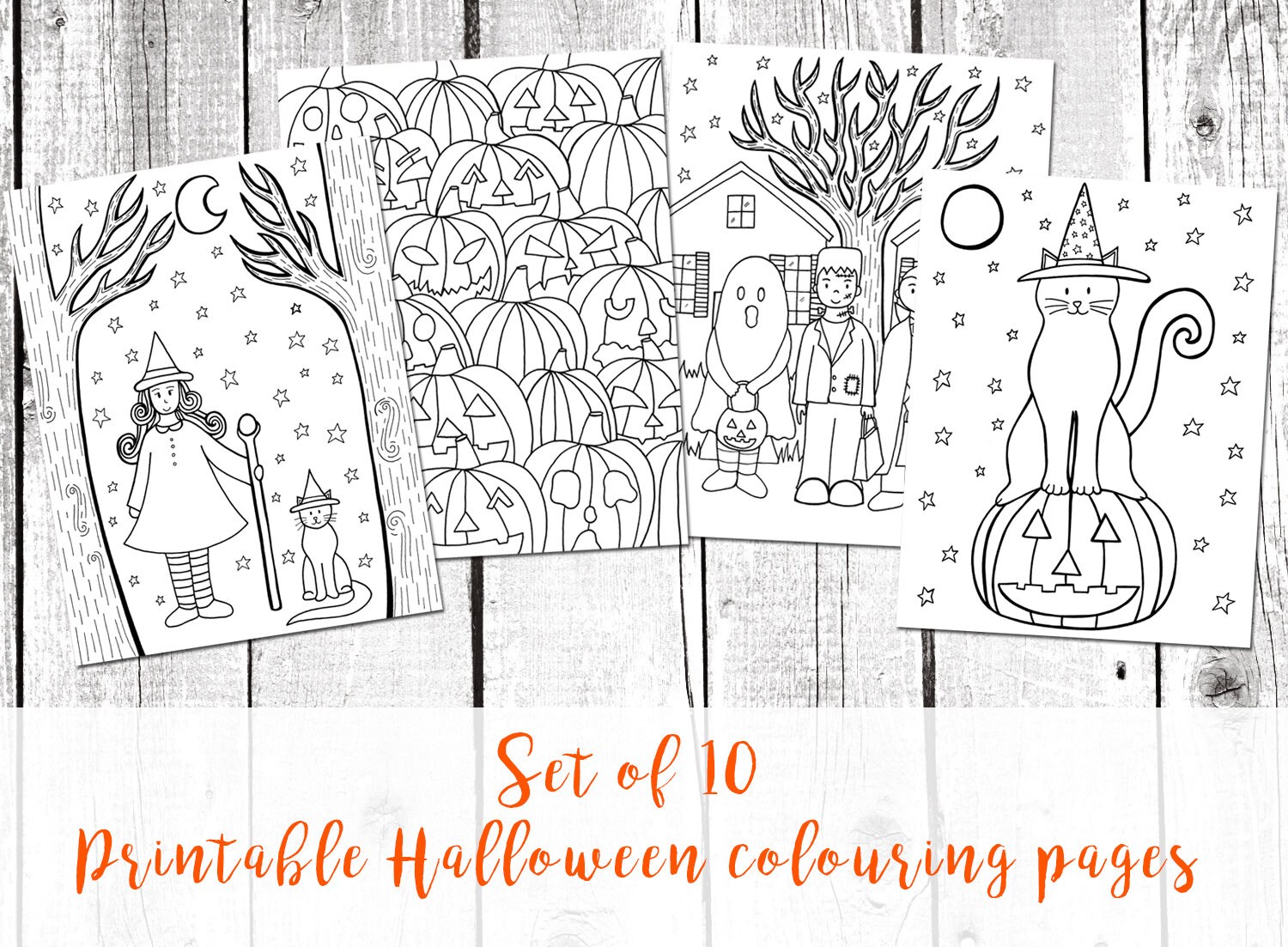 Halloween Coloring Pages Halloween Pdf Halloween Printable Etsy