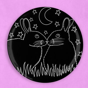 Rabbit 2.25 inch diameter magnet, bunny magnet, rabbit owner gift, bunny art, bunny lover gift, animal magnets, kitchen magnets