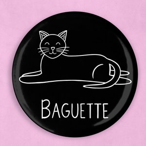 Cat baguette 2.25 inch magnet, cat magnet, animal magnets, cat lover gift, funny cat gifts, cat lady gifts, kitchen magnets, cute magnets