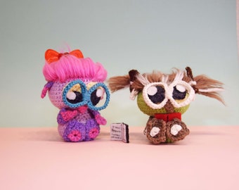 Owl Crochet Pattern: Cute Wise Owl with glasses Pattern - Amigurumi