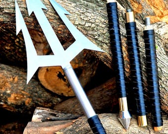 Hand Forged High Carbon Steel Spear – 50" Leather Wrapped Handle, Medieval Cosplay Prop