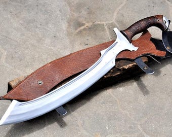 Hand-Forged Egyptian Khopesh: Tempered Carbon Steel, Leather Cover
