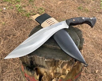 Handmade Kukri Knife – High Carbon Steel, Wood Handle, Leather Sheath – Outdoor Camping Tool