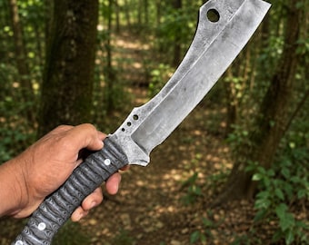 Handmade High Carbon Steel Cleaver Knife, Micarta Handle, Outdoor Bushcraft Camping Tool