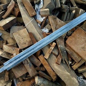 Handmade Full Tang Damascus Steel Viking Sword | 33" Length | 5mm Thick Blade | HRC 55–60 | Ideal for Collectors, Makers, and Display