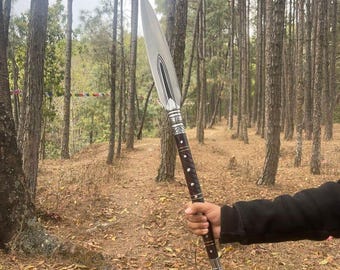 Handmade Viking Spear: High Carbon Steel Blade, Rosewood Handle