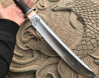 Handmade High Carbon Steel Small Sword – 22" Wooden Handle, Outdoor Craft Piece