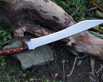 Handmade High Carbon Steel Machete: Rosewood Handle, Heavy-Duty Outdoor Tool