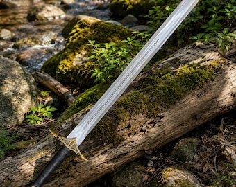 Legendary Handmade Fantasy Sword | Premium 5160 Spring Steel | Medieval Display Piece | Leather Wrapped Handle | Unique Collector Gift