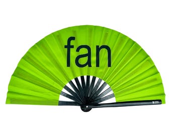 Large Rave Folding Hand Fan - BRAT Green Fan
