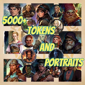 5000+ Fantasy DnD Tokens and Portraits - DNDBC1 All-In Pack - Transparent PNG and WebP, JPG - VTT and Printable - D&D PF2 - Digital Download