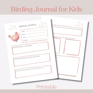 Birding Journal for Kids, Bird Watching Journal for Kids, Bird Watching Log Book for Kids, Birding Journal, Gift for Bird Lover, Birding