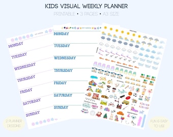 Visual Weekly Planner for Toddlers | Reusable Printable Planner