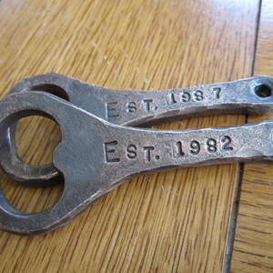 Forged Bronze Bottle opener 8th anniversary image 2