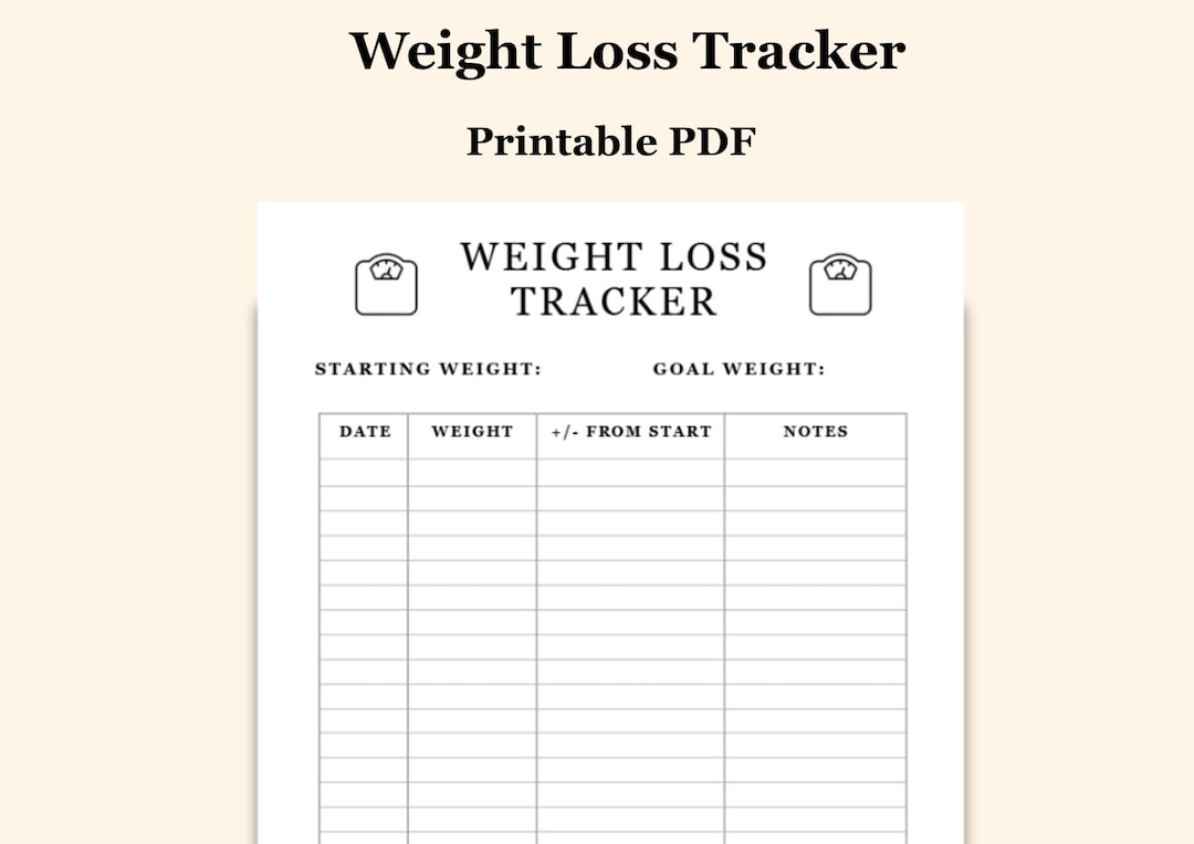 Weight Loss Tracker Printable | Minimalist Daily Weigh-in Chart