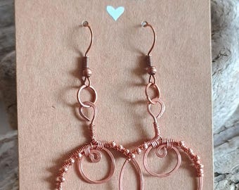 Handmade Copper Hoop Earrings