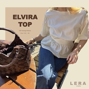 Wykrój na bluzkę Elvira z wiązaniem na plecach: bluzka z odkrytymi plecami i kokardą (cyfrowy wzór PDF, XS-XL)