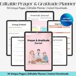 Digital Prayer Planner, Prayer Journal, Gratitude Journal, Daily Prayer Planner, Faith Planner Notebook, Prayer Journal Templates.