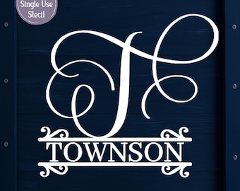 Personalized Monogram DECAL or STENCIL Noodle Board Decal Personalized Name Monogram Family Name Decal DIY Wedding Sign Decal Vinyl Stencil