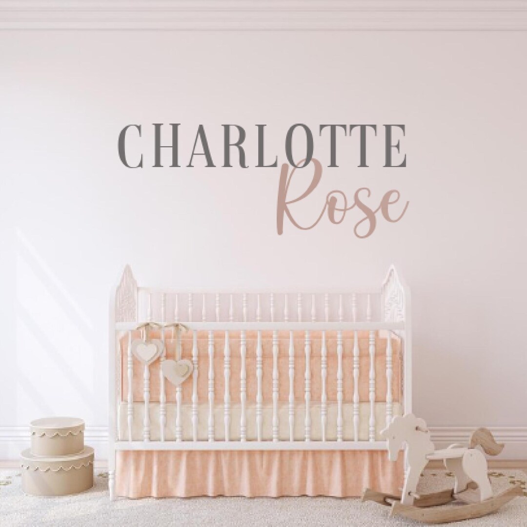 Custom Baby Name Wall Decal or Stencil Personalized Nursery Wall Decal ...