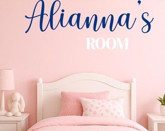 Personalized Name Decal for Kids Room Custom Vinyl Wall Art Bedroom Name Sign Childrens Room Door Decal Teen Room Decor Personalized Gift