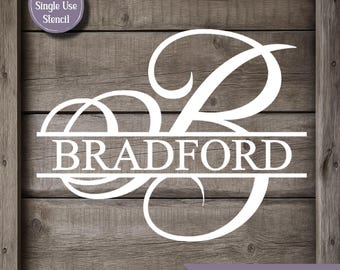 Personalized Monogram DECAL or STENCIL Noodle Board Decal Personalized Name Monogram Family Name Decal DIY Wedding Sign Decal Vinyl Stencil