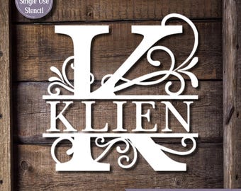Personalized Monogram DECAL or STENCIL Noodle Board Decal Personalized Name Monogram Family Name Decal DIY Wedding Sign Decal Vinyl Stencil