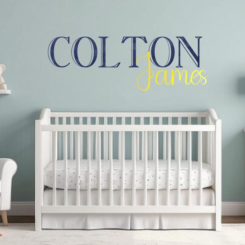 Removable Baby Name Wall Decal Baby Name Stencil Nursery Wall Decal Nursery Baby Name Sticker Custom Nursery Decor