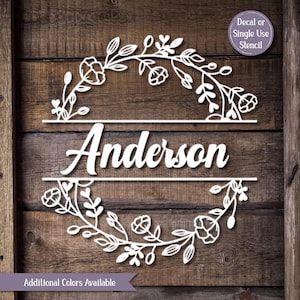 Personalized Monogram DECAL or STENCIL Noodle Board Decal Personalized Name Monogram Family Name Decal DIY Wedding Sign Decal Name Stencil