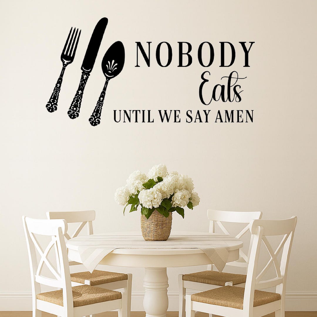 Christian Decor Vinyl Wall Decal or Stencil: Kitchen Prayer Sign ...