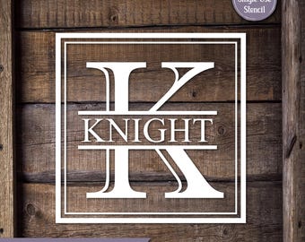 Personalized Monogram DECAL or STENCIL Noodle Board Decal Personalized Name Monogram Family Name Decal DIY Wedding Sign Decal Vinyl Stencil