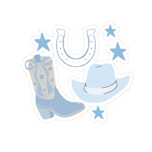 Rustic Western Themed Kiss-Cut Stickers, Cowboy Boot & Hat Stickers, Western Decor, Gift for Country Lovers, Rodeo Accessories, Cute Laptop