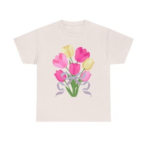 Flower Bouquet Tee, Floral Shirt for Spring, Gift for Her, Casual Summer Top, Mother&#39;s Day T-Shirt, Women&#39;s Fashion
